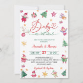 Winter Baby Es ist kalte Wasserfarben Babydusche Einladung (Vorderseite)