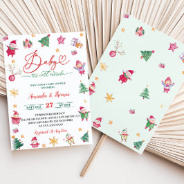 Winter Baby Es ist kalte Wasserfarben Babydusche Einladung