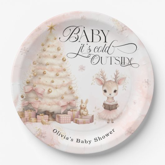 Winter Baby Girl Deer Baby Shooter Teller (Vorderseite)