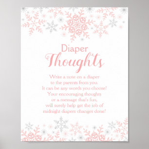 Winter Baby Girl Duschbrötchen Windeln Gedanken Poster