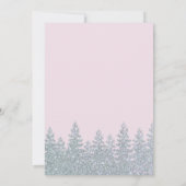 Winter Baby Girl Dusche Woodland Kleine Schneefloc Einladung (Rückseite)