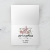 Winter baby in bloom 2 photo baby shower dankeskarte (Innenseite)