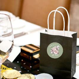 Winter baby in bloom pink floral pinecones green runder aufkleber