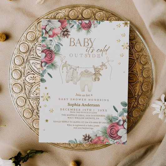 Winter Baby it's Cold Outside Christmas Shower Einladung