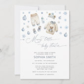 Winter Baby kleidet sich eine lustige kleine Babyd Einladung (Vorderseite)