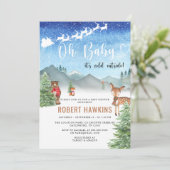 Winter Baby mit kalter Außendusche Einladung (Stehend Vorderseite)