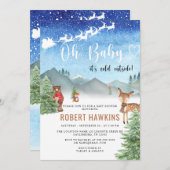 Winter Baby mit kalter Außendusche Einladung (Vorne/Hinten)