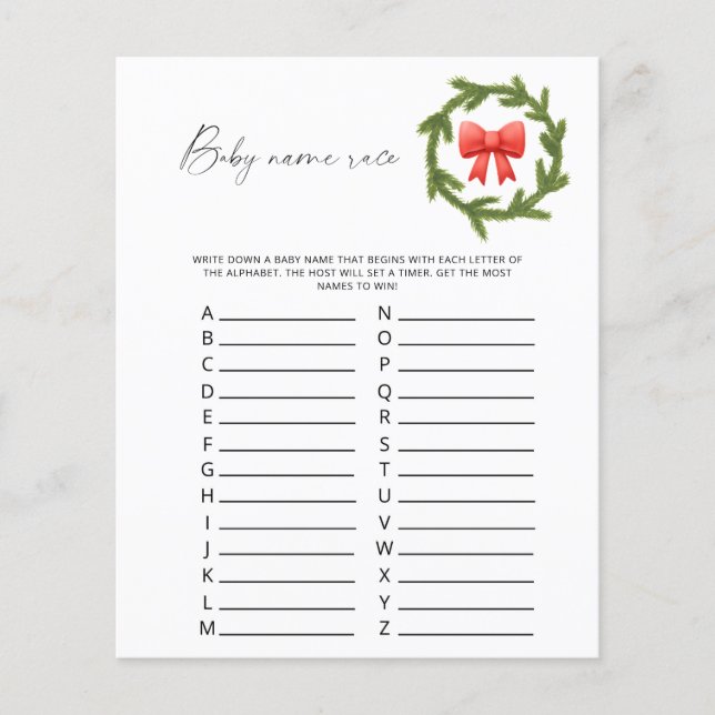 Winter Baby Name Race (Vorderseite)