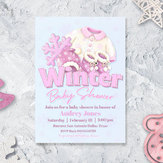 Winter-Baby-Party Einladung