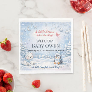 Winter-Baby-Party-Empfangsschild   Schneeflocken-J Serviette