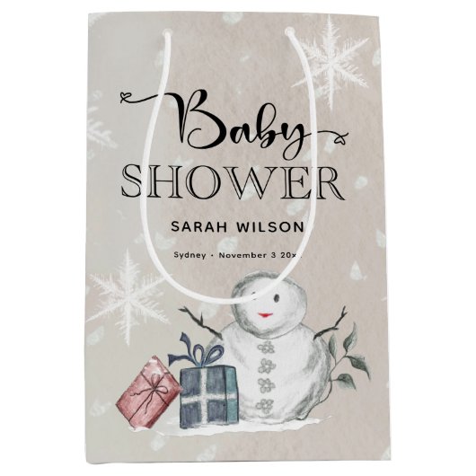 Winter Baby Showbeutel Mittlere Geschenktüte (Vorderseite)