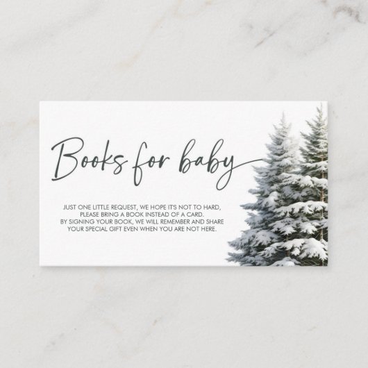 Winter Baby Showbücher für Baby Ticket Begleitkarte (Vorderseite)