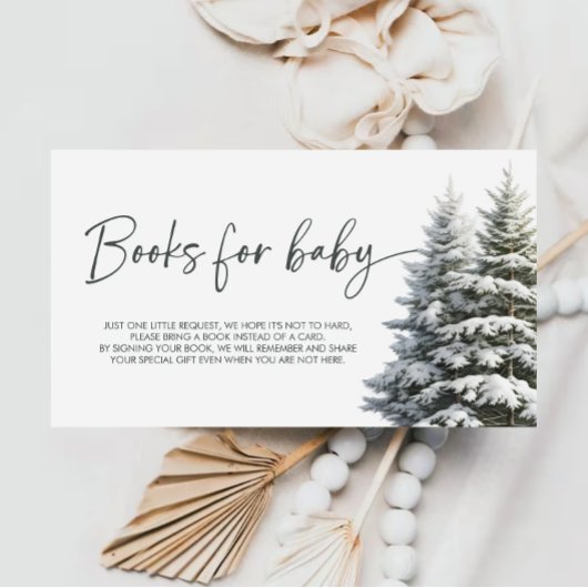 Winter Baby Showbücher für Baby Ticket Begleitkarte