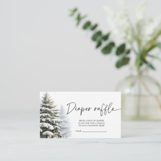 Winter Baby Showdiaper Raffle Ticket Begleitkarte (Stehend Vorderseite)