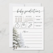 Winter Baby Shower Baby Predictions Karte (Vorderseite)
