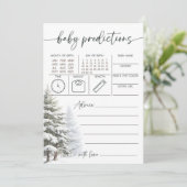 Winter Baby Shower Baby Predictions Karte (Stehend Vorderseite)