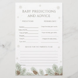 Winter Baby Shower Baby Vorhersagen & Advice Game