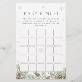 Winter Baby Shower Bingo Game