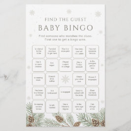 Winter Baby Shower Bingo Game Finden Sie den Gast