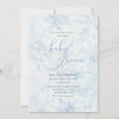 Winter Baby Shower Boy Blue Snowflake Einladung (Vorderseite)