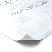 Winter Baby Shower Boy Blue Snowflake Favor Poster (Ecke)