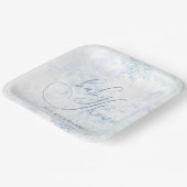 Winter Baby Shower Boy Blue Snowflake Pappteller (Gewinkelt)