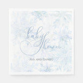 Winter Baby Shower Boy Blue Snowflake Serviette (Vorderseite)