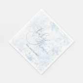 Winter Baby Shower Boy Blue Snowflake Serviette (Ecke)