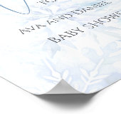 Winter Baby Shower Boy Blue Snowflake Welcome Poster (Ecke)