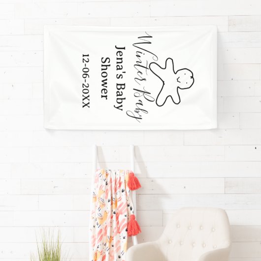 Winter baby shower cookie black scribble hand-draw banner (Insitu)