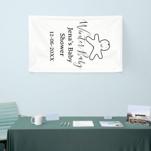 Winter baby shower cookie black scribble hand-draw banner (Messeveranstaltung)