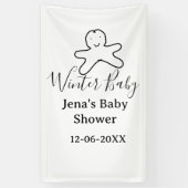 Winter baby shower cookie black scribble hand-draw banner (Vertikal)