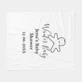 Winter baby shower cookie black scribble hand-draw fleecedecke (Vorderseite (Horizontal))