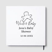 Winter baby shower cookie black scribble hand-draw gästebuch (Rückseite)