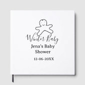Winter baby shower cookie black scribble hand-draw gästebuch (Vorderseite)