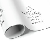 Winter baby shower cookie black scribble hand-draw geschenkpapier (Rolleneckpunkt)