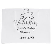 Winter baby shower cookie black scribble hand-draw große geschenktüte (Vorderseite)