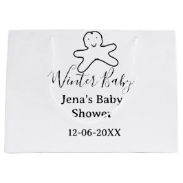 Winter baby shower cookie black scribble hand-draw große geschenktüte
