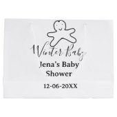 Winter baby shower cookie black scribble hand-draw große geschenktüte (Rückseite)