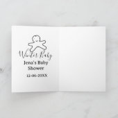 Winter baby shower cookie black scribble hand-draw karte (Innenseite)