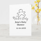 Winter baby shower cookie black scribble hand-draw karte (Gelbe Blume)