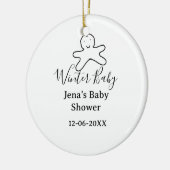 Winter baby shower cookie black scribble hand-draw keramik ornament (Links)
