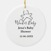 Winter baby shower cookie black scribble hand-draw keramik ornament (Hinten)
