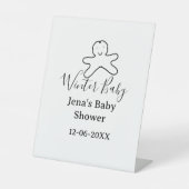 Winter baby shower cookie black scribble hand-draw sockelschild (Vorderseite)