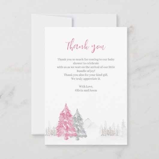 Winter Baby Shower Danke (Vorderseite)