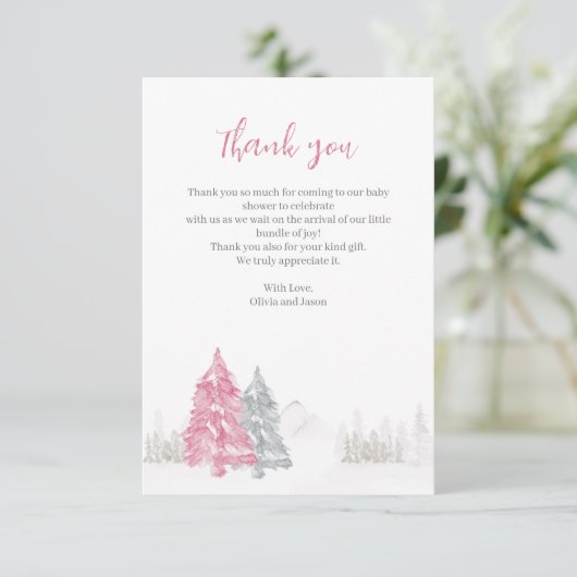 Winter Baby Shower Danke (Stehend Vorderseite)