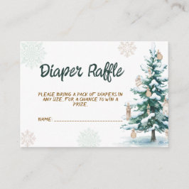 Winter Baby Shower Diaper Raffle Begleitkarte
