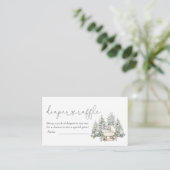 Winter Baby Shower Diaper Raffle Enclosure Card Begleitkarte (Stehend Vorderseite)
