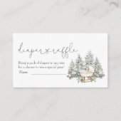 Winter Baby Shower Diaper Raffle Enclosure Card Begleitkarte (Vorderseite)