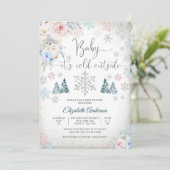 Winter Baby Shower Einladung (Stehend Vorderseite)